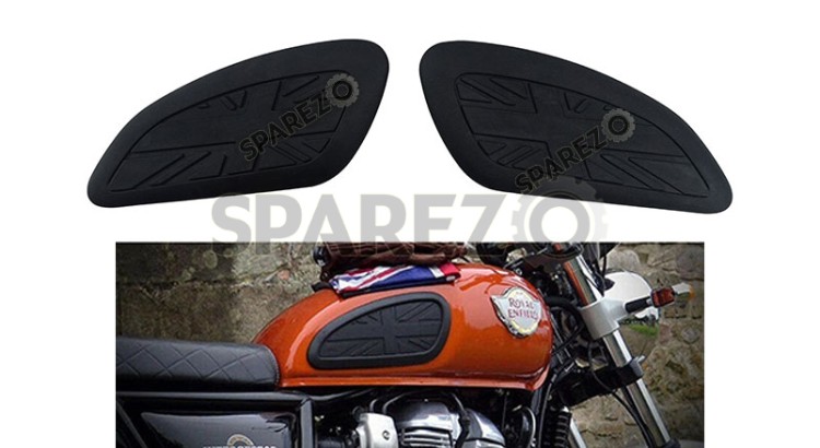 Royal Enfield GT and Interceptor 650cc Rubber Knee Pad Black - SPAREZO